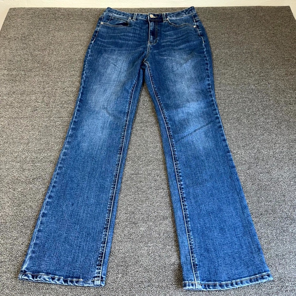 OAT New York Jeans Women's 8 Blue Denim Stretch High Rise Medium Wash Minimalist